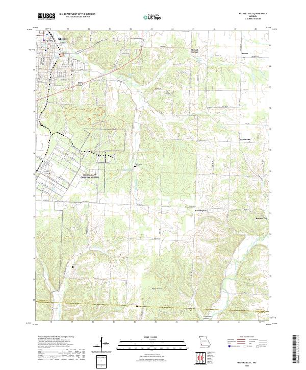 USGS US Topo 7.5-minute map for Neosho East MO 2021