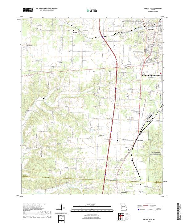 USGS US Topo 7.5-minute map for Neosho West MO 2021