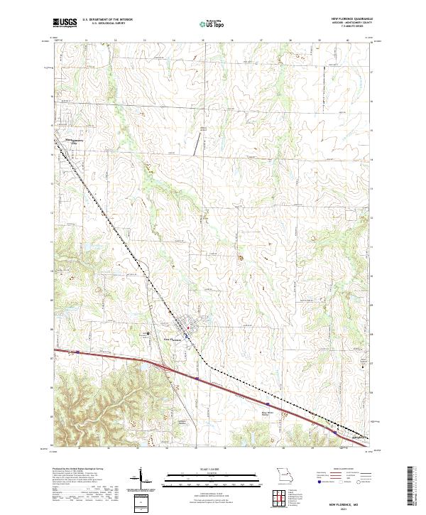 USGS US Topo 7.5-minute map for New Florence MO 2021