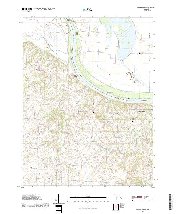 USGS US Topo 7.5-minute map for New Frankfort MO 2021