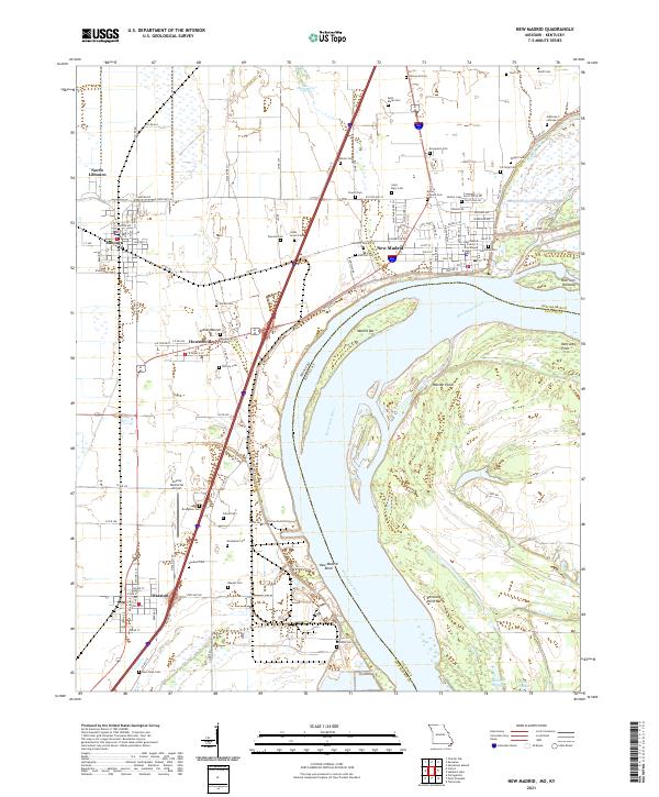 USGS US Topo 7.5-minute map for New Madrid MOKY 2021