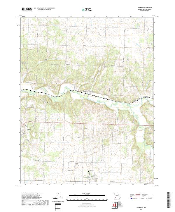 USGS US Topo 7.5-minute map for Newtonia MO 2021