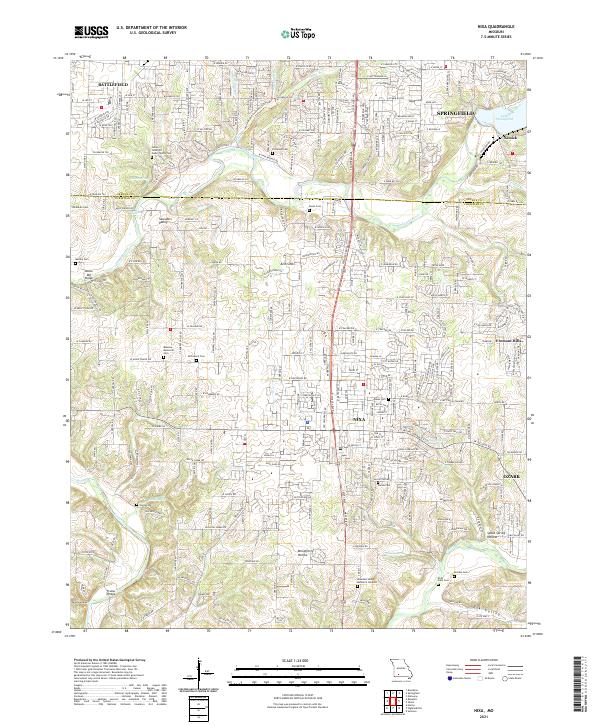 USGS US Topo 7.5-minute map for Nixa MO 2021