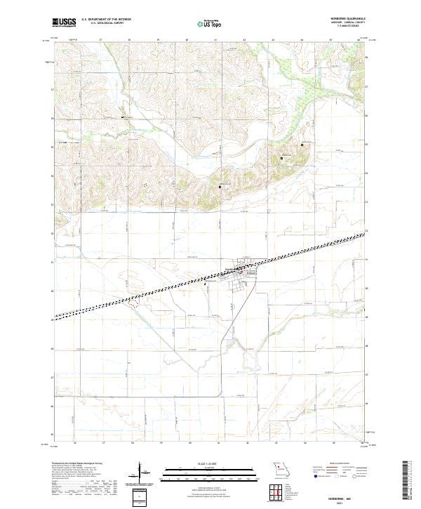 USGS US Topo 7.5-minute map for Norborne MO 2021