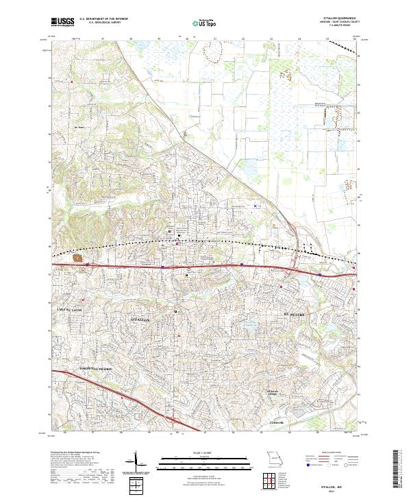 USGS US Topo 7.5-minute map for O'Fallon MO 2021