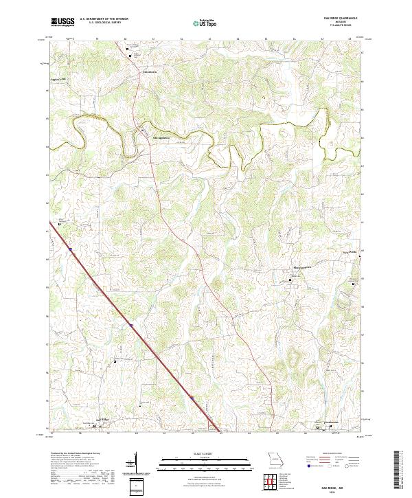 USGS US Topo 7.5-minute map for Oak Ridge MO 2021