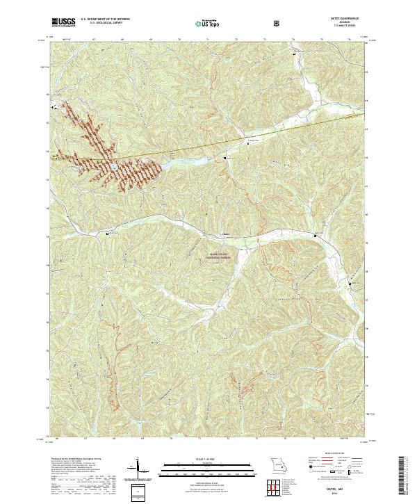 USGS US Topo 7.5-minute map for Oates MO 2021