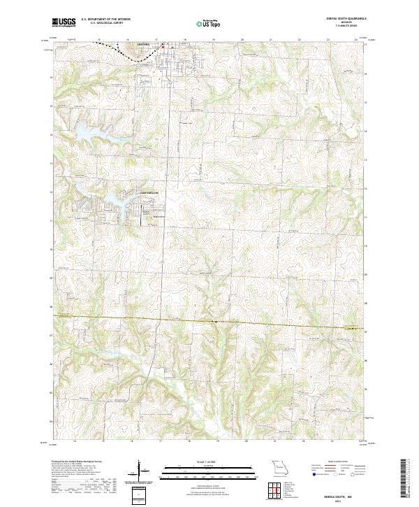 USGS US Topo 7.5-minute map for Odessa South MO 2021