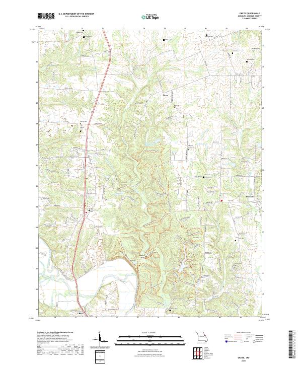 USGS US Topo 7.5-minute map for Okete MO 2021