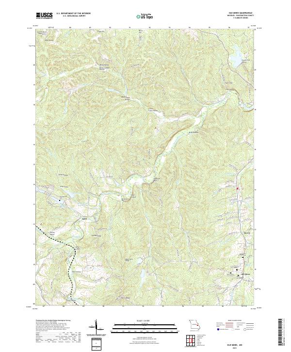 USGS US Topo 7.5-minute map for Old Mines MO 2021