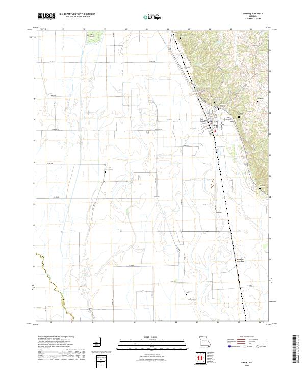 USGS US Topo 7.5-minute map for Oran MO 2021