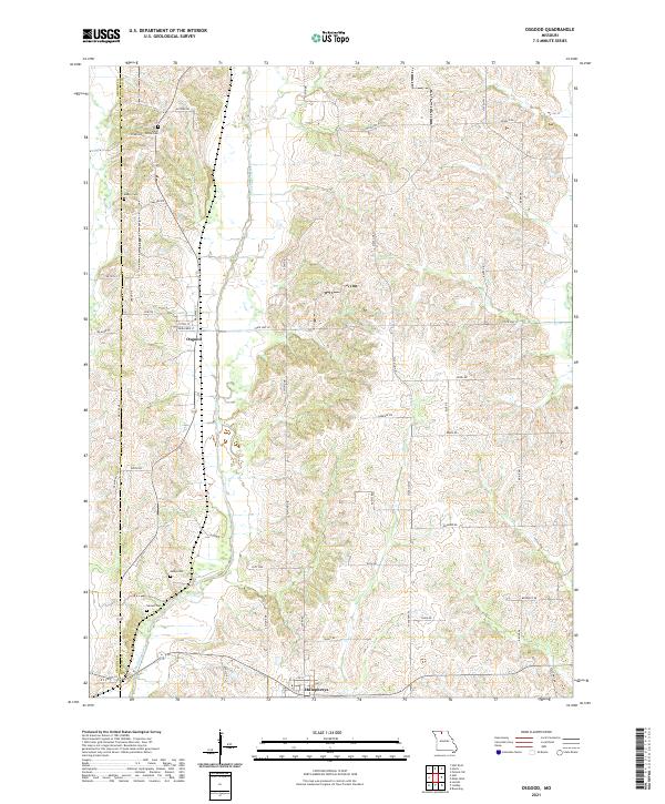 USGS US Topo 7.5-minute map for Osgood MO 2021