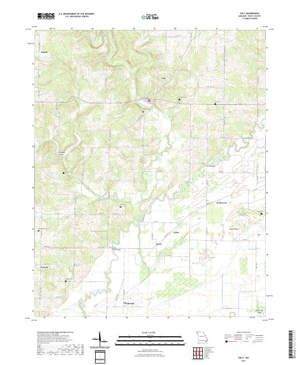 USGS US Topo 7.5-minute map for Oxly MO 2021