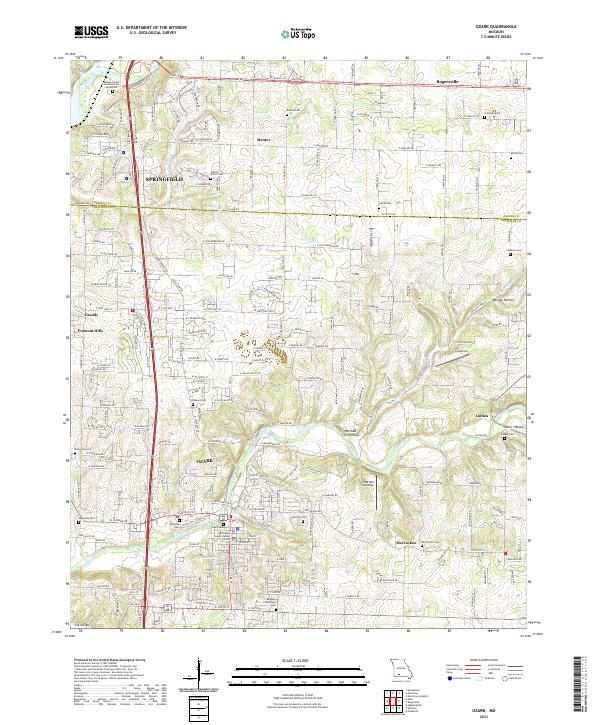 USGS US Topo 7.5-minute map for Ozark MO 2021