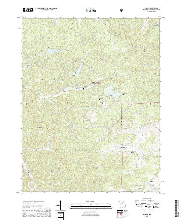 USGS US Topo 7.5-minute map for Palmer MO 2021