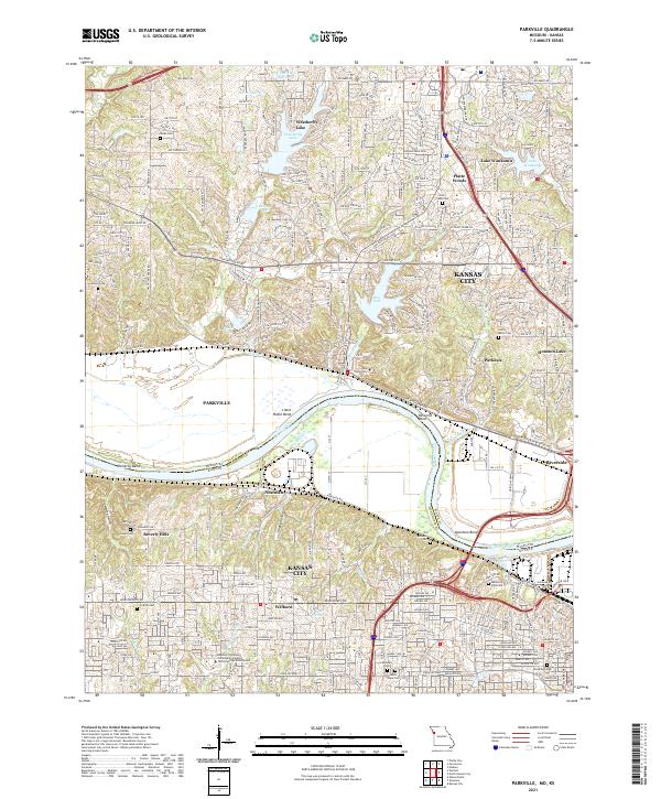 USGS US Topo 7.5-minute map for Parkville MOKS 2021