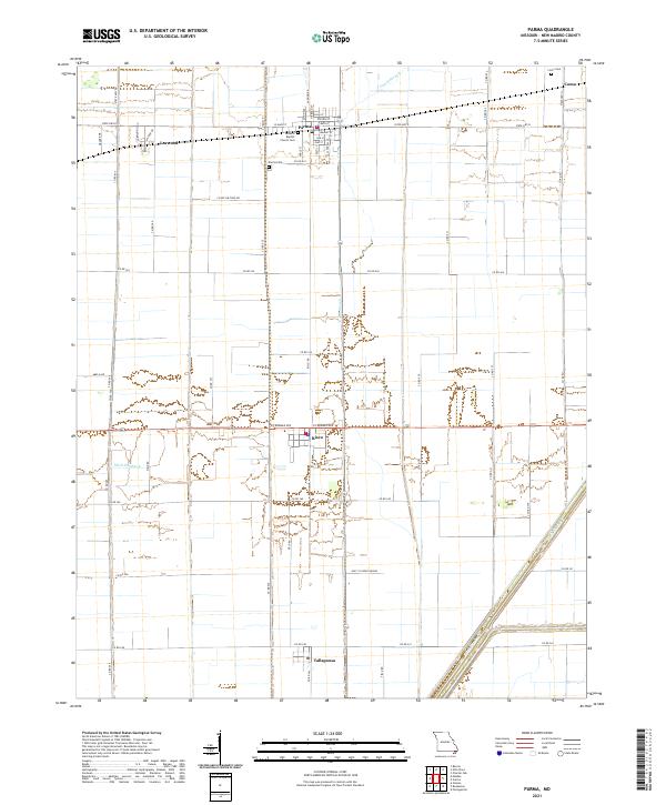 USGS US Topo 7.5-minute map for Parma MO 2021