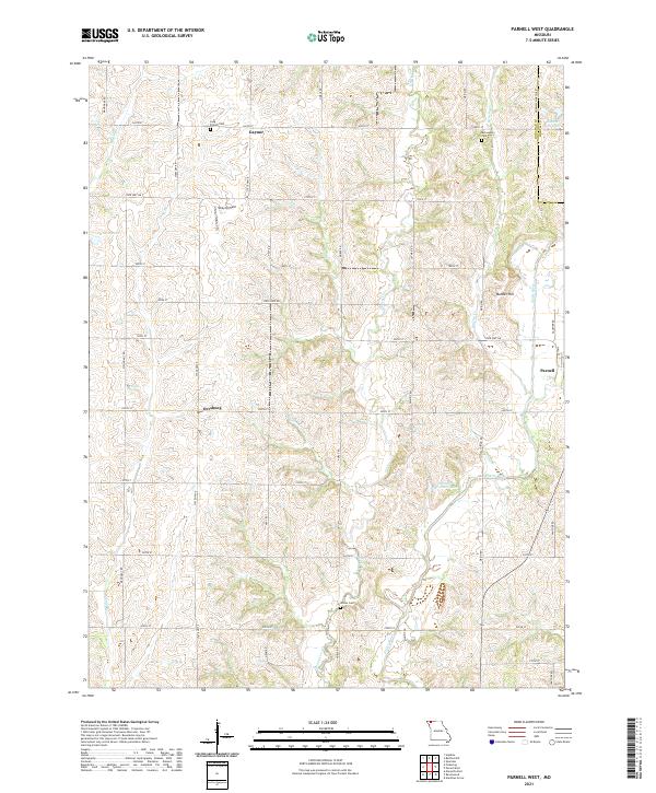 USGS US Topo 7.5-minute map for Parnell West MO 2021