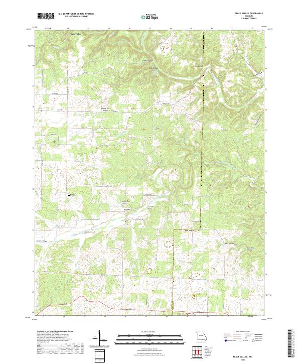 USGS US Topo 7.5-minute map for Peace Valley MO 2021