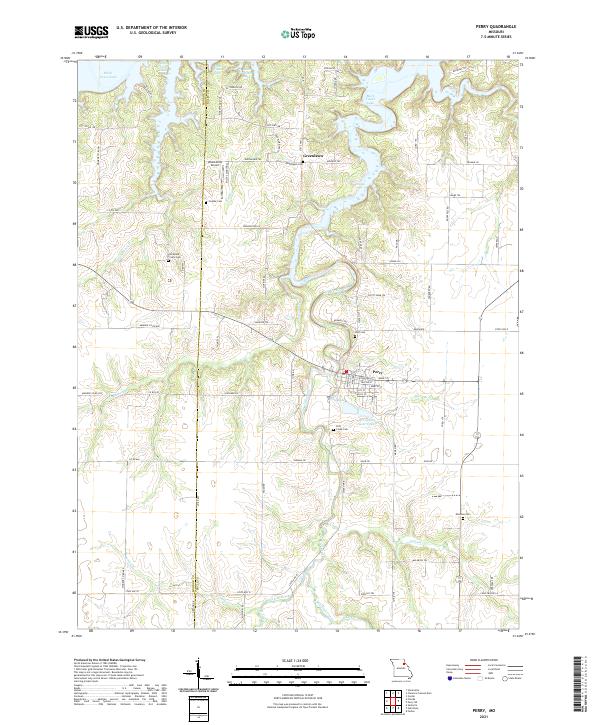 USGS US Topo 7.5-minute map for Perry MO 2021