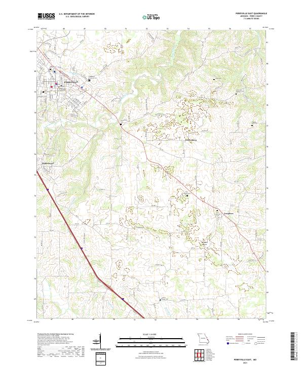 USGS US Topo 7.5-minute map for Perryville East MO 2021