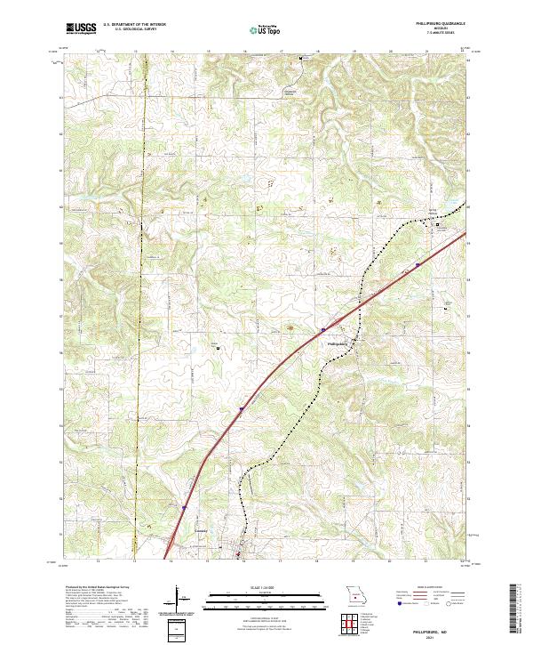 USGS US Topo 7.5-minute map for Phillipsburg MO 2021