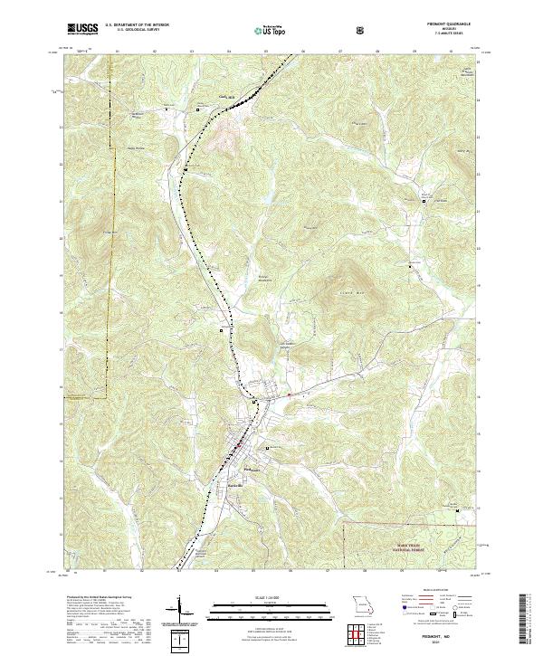 USGS US Topo 7.5-minute map for Piedmont MO 2021