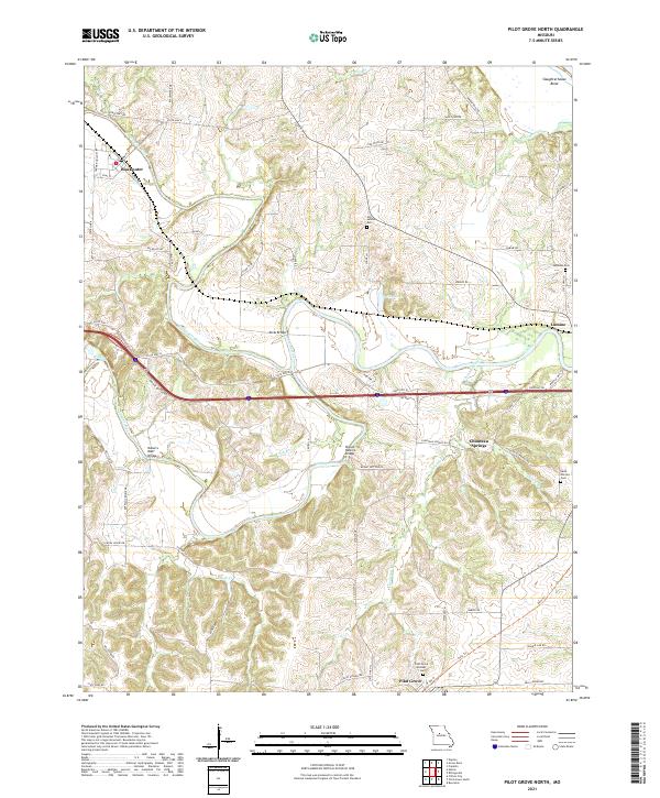 USGS US Topo 7.5-minute map for Pilot Grove North MO 2021