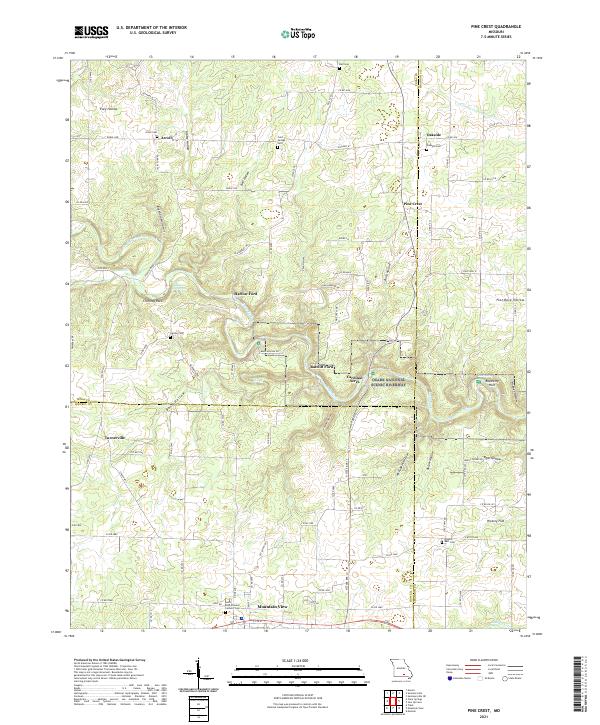 USGS US Topo 7.5-minute map for Pine Crest MO 2021