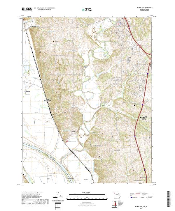 USGS US Topo 7.5-minute map for Platte City MOKS 2021