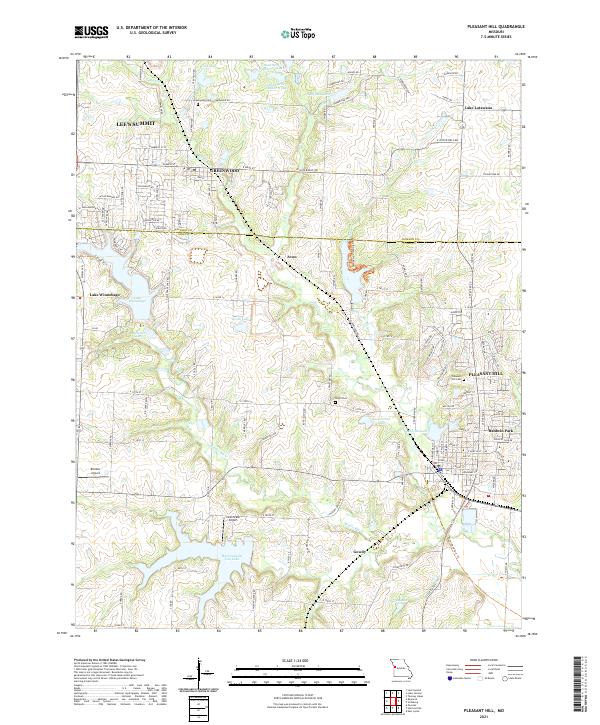 USGS US Topo 7.5-minute map for Pleasant Hill MO 2021