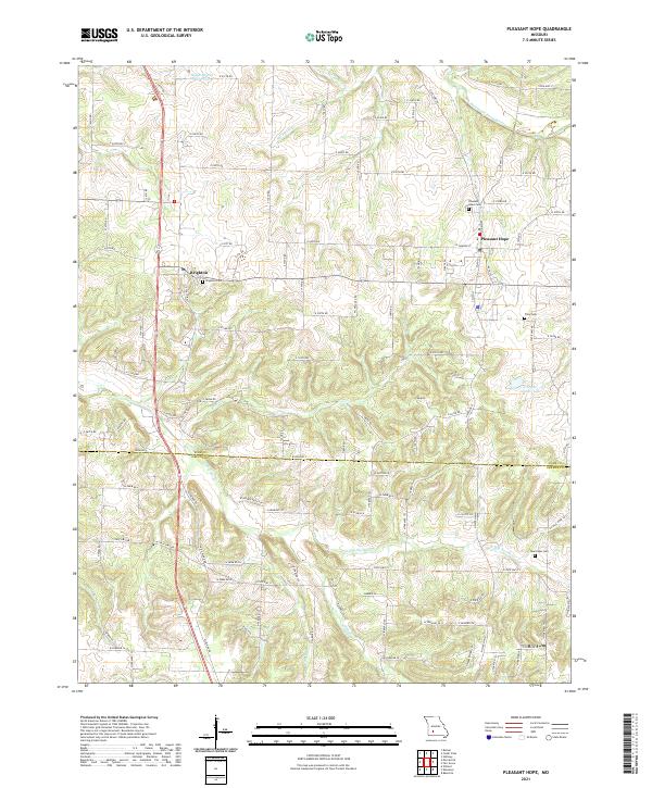 USGS US Topo 7.5-minute map for Pleasant Hope MO 2021