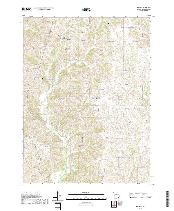 USGS US Topo 7.5-minute map for Pollock MO 2021