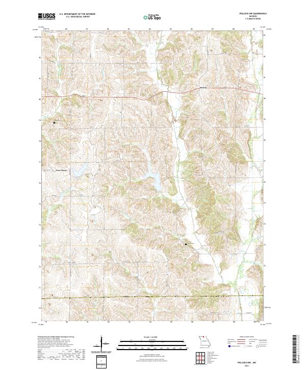 USGS US Topo 7.5-minute map for Pollock NW MO 2021