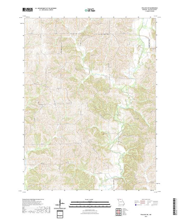 USGS US Topo 7.5-minute map for Pollock SW MO 2021