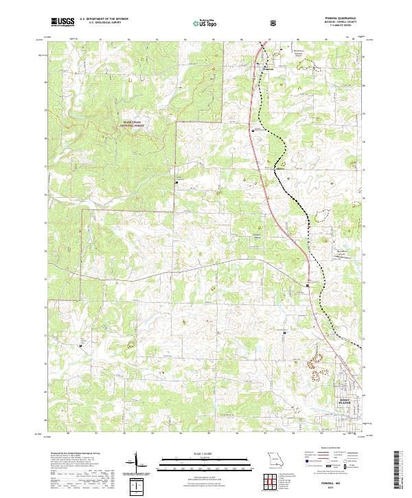 USGS US Topo 7.5-minute map for Pomona MO 2021