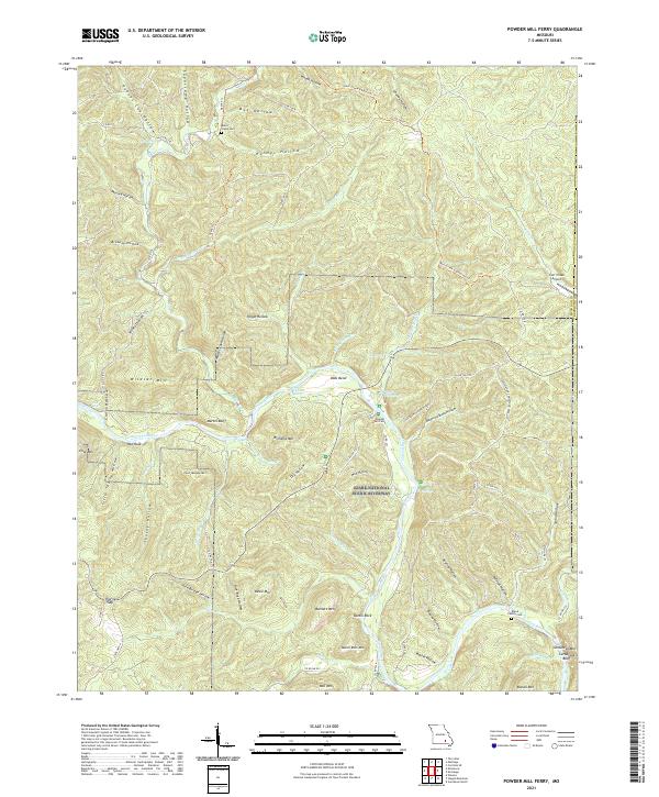 USGS US Topo 7.5-minute map for Powder Mill Ferry MO 2021