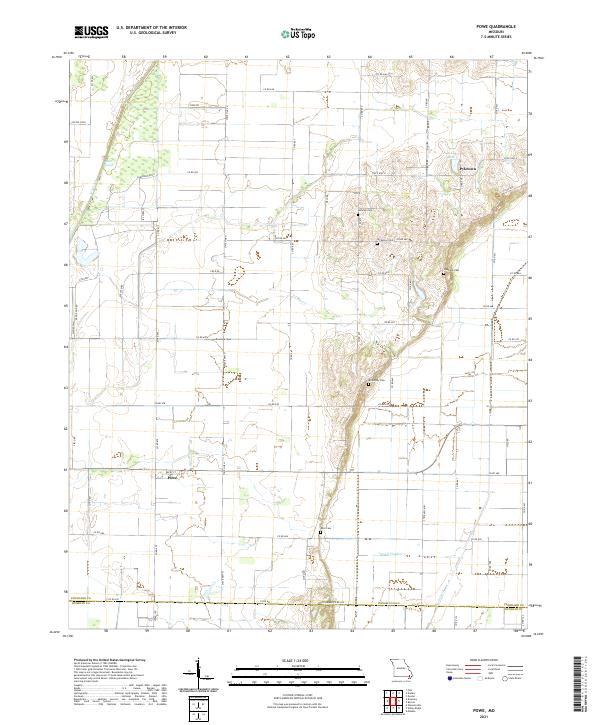 USGS US Topo 7.5-minute map for Powe MO 2021