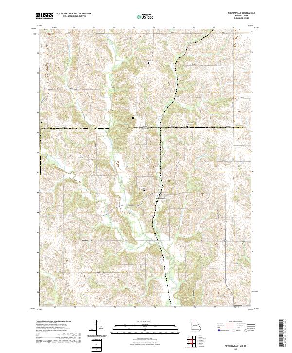 USGS US Topo 7.5-minute map for Powersville MOIA 2021