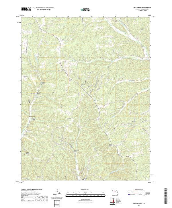 USGS US Topo 7.5-minute map for Proctor Creek MO 2021