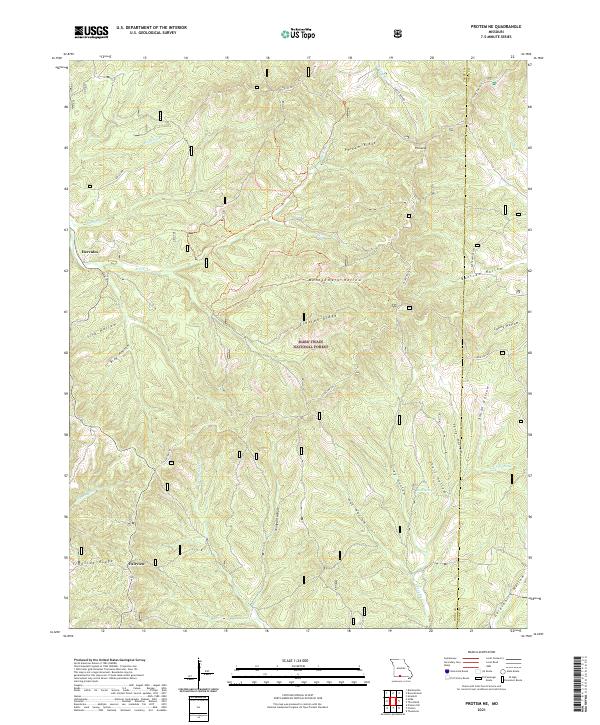 USGS US Topo 7.5-minute map for Protem NE MO 2021