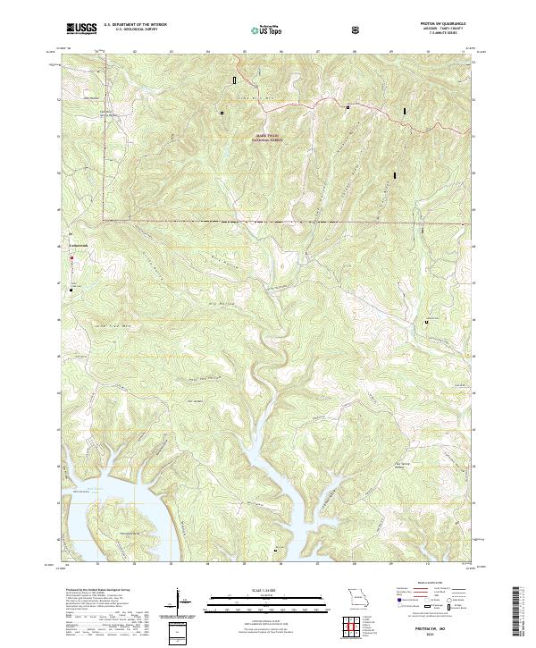 USGS US Topo 7.5-minute map for Protem SW MO 2021