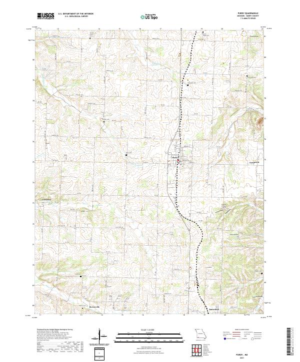 USGS US Topo 7.5-minute map for Purdy MO 2021