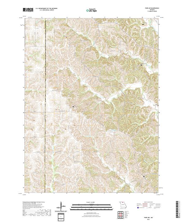 USGS US Topo 7.5-minute map for Pure Air MO 2021