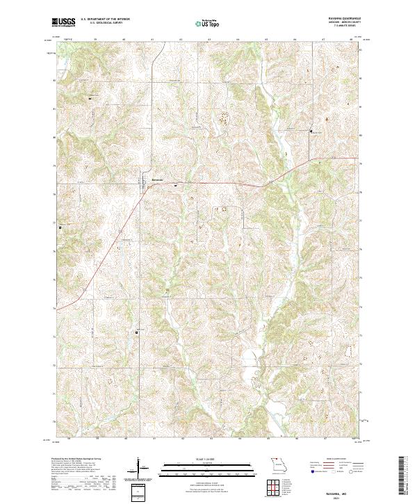 USGS US Topo 7.5-minute map for Ravanna MO 2021