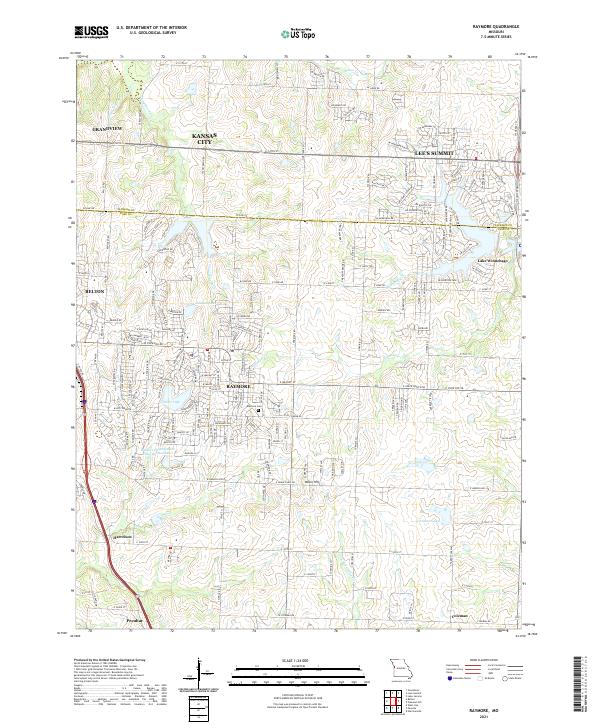 USGS US Topo 7.5-minute map for Raymore MO 2021