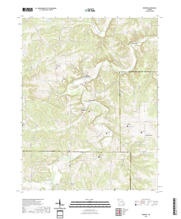 USGS US Topo 7.5-minute map for Redbird MO 2021