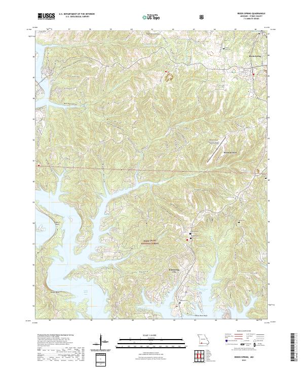 USGS US Topo 7.5-minute map for Reeds Spring MO 2021