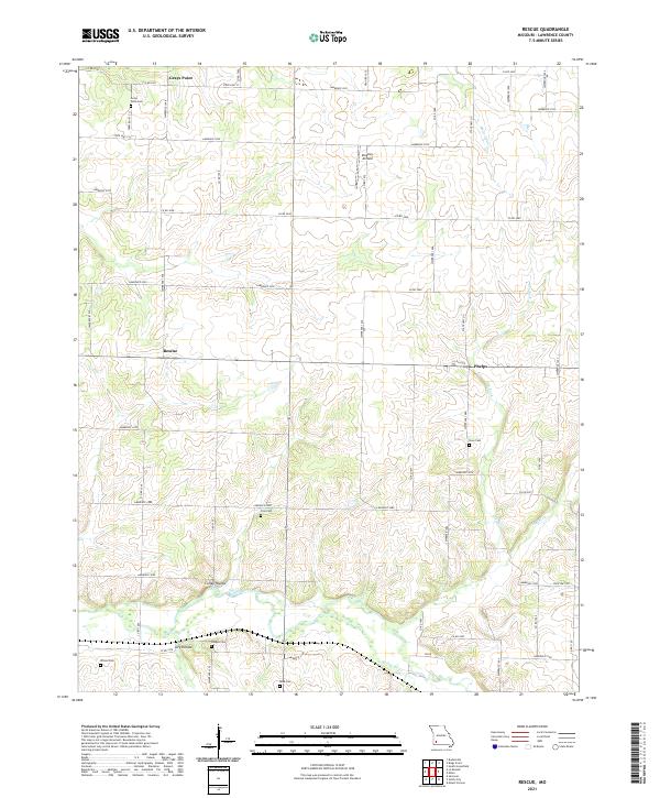 USGS US Topo 7.5-minute map for Rescue MO 2021