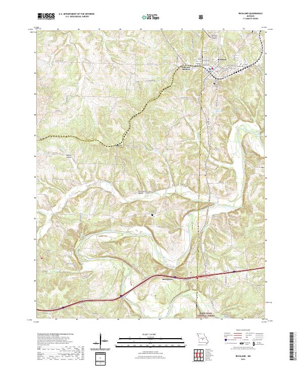 USGS US Topo 7.5-minute map for Richland MO 2021